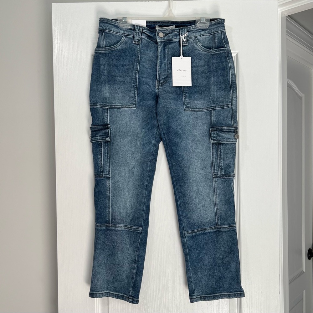 KanCan Avery Straight Leg Cargo Jeans - Picture 2 of 12